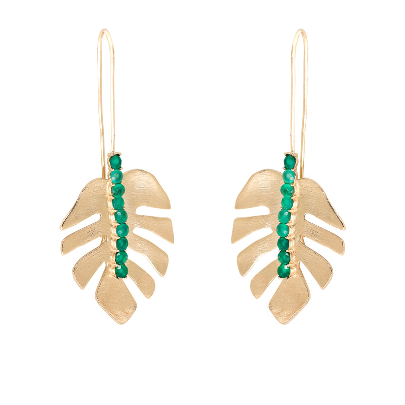 Latarra Green Leaf Earrings